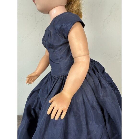Vtg Madame Alexander 20\" Cissy Doll 1950\'s Blue Dress Green Eyes Blond  Hair